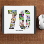 Photo Collage 70th Birthday Number 70 Personalized Mouse Pad<br><div class="desc">Create your own personalized mouse pad for a unique 70th birthday gift. The number 70 photo collage is on a white background with smart charcoal grey borders. The design includes up to 13 different photographs - in different shapes and sizes - to give you the plenty of flexibility in placing...</div>