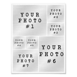 Photo Collage 7 Photo Grid Layout Photo Paper Print