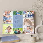 Photo Collage 7 Picture Blue 40th Birthday Canvas Print<br><div class="desc">Say Happy 40th Birthday with a custom wrapped canvas. The photo template is set up for you to add 7 of your favourite photos which are displayed in a photo collage around the birthday greeting. The wording simply reads "Happy 40th Birthday" in casual typography. "40th" is actually editable if you...</div>