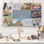 Photo Collage 7 Picture Personalized 30th Birthday Banner<br><div class="desc">Personalized banner celebrating an 30th Birthday. The photo template is set up for you to add 7 of your favourite photos which are displayed in a photo collage around the birthday greeting. The wording simply reads "Happy Birthday [your name]" in casual typography. "30" is actually editable if you would like...</div>