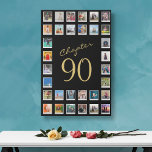 Photo Collage 90th Birthday Chapter 90 Large Faux Canvas Print<br><div class="desc">Give your loved one a timeless, lasting reminder of their 90th milestone birthday with our Photo Collage 90th Birthday Chapter 90 Large Faux Canvas Print. This beautiful canvas features 32 of their favourite photos all artfully collaged together for a stunning 3 foot by 2 foot design. This print is sure...</div>