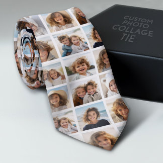 Photo Collage - 9 Pictures in a Grid - White Tie