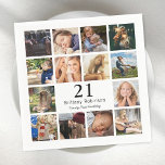 Photo Collage Age Related Birthday Party Napkin<br><div class="desc">Personalized age birthday photo collage napkins featuring 14 photos of the birthday girl/boy,  their age,  and name.</div>