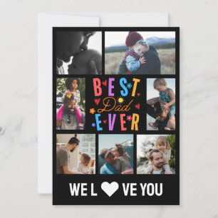 Photo Collage Best Dad Ever Holiday Card