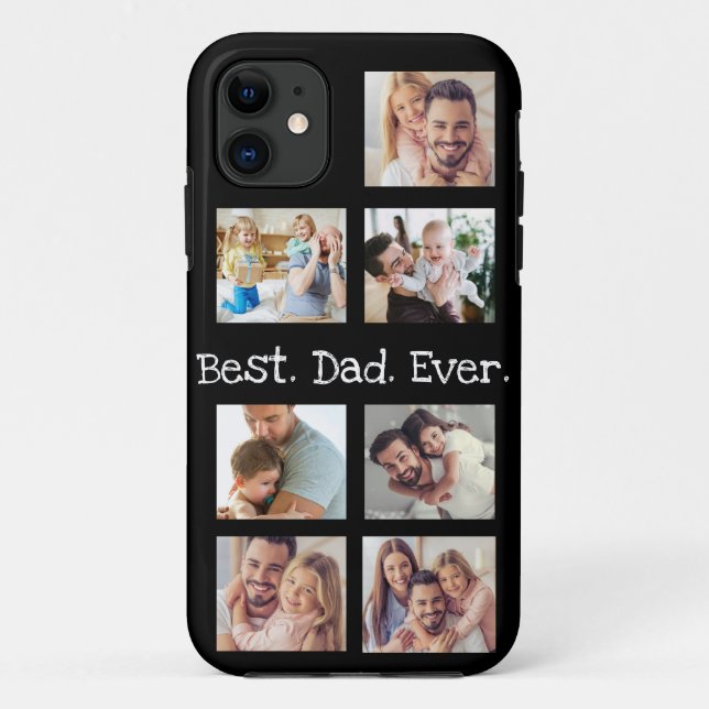 Photo Collage Best Dad Ever in Black and White Case-Mate iPhone Case (Back)