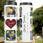 Photo collage best grandpa ever text personalized thermal tumbler<br><div class="desc">Add 8 photos and create a cute custom collage grid thermal tumbler with a trendy heart and chic script for your grandfather. Easy to personalize with your custom square images, text, and signature. It can be a nice thoughtful keepsake gift for Grandparent's Day, Father's Day, his birthday, family anniversary, Christmas,...</div>