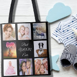 Photo collage best mom mother ever black tote bag<br><div class="desc">A gift for your mother celebrating her life with a collage of 8 photos.  White text: Best Mom Ever. Use photo of her,  children,  husband,  pets,  friends,  parents,  her dream travel destination. A chic black background. Perfect as a Mother's Day gift or for birthdays and Christmas.</div>