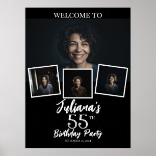 Photo collage birthday welcome poster