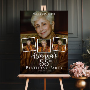 Photo collage birthday welcome poster