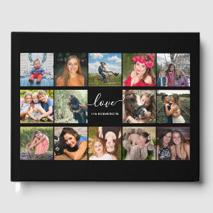 Photo Collage Black Custom  Guest Book