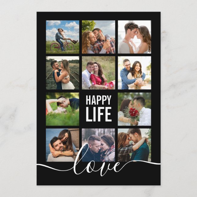 Photo Collage Black Wedding Programme (Devant)