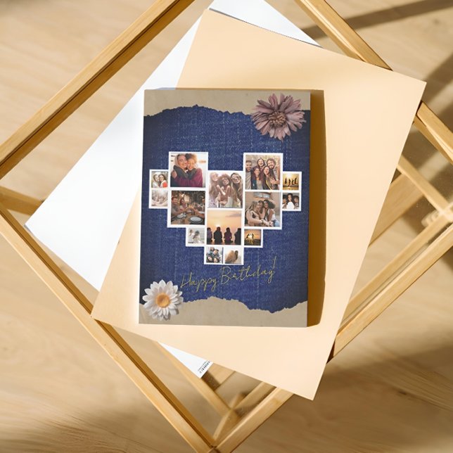 Photo Collage Blue Denim Carte d'invitation person (Créateur téléchargé)
