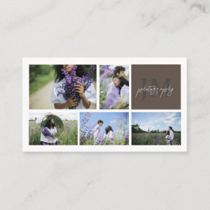 Photo Collage & Calligraphy Monogram Photography Business Card