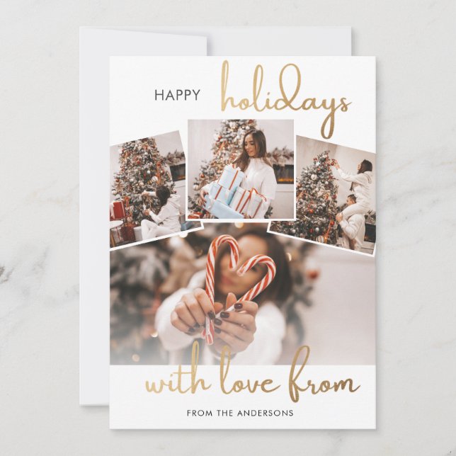 Photo Collage Christmas Family Holiday Card (Front)