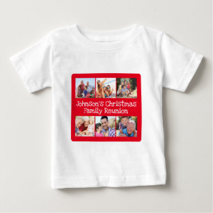 Photo Collage Christmas Family Reunion Baby T-Shirt
