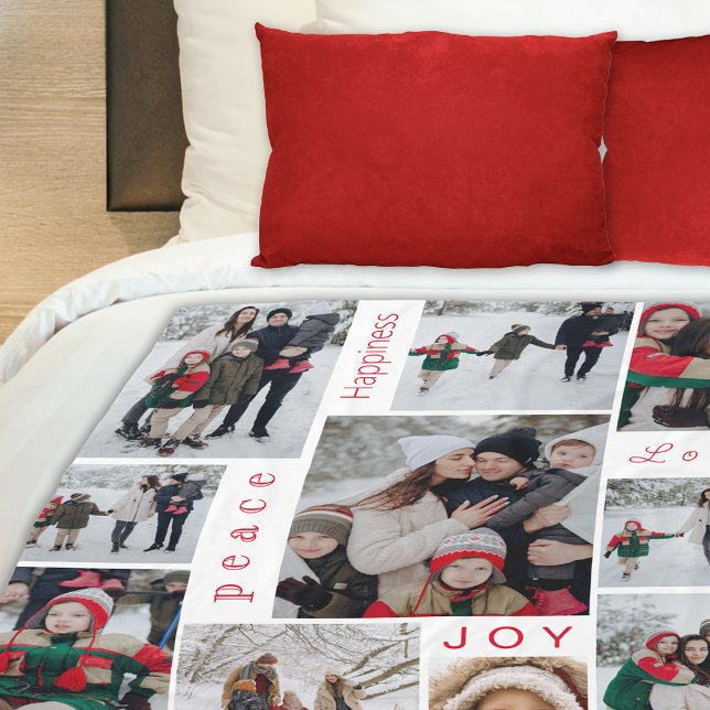 Photo Collage Christmas  Fleece Blanket (Creator Uploaded)
