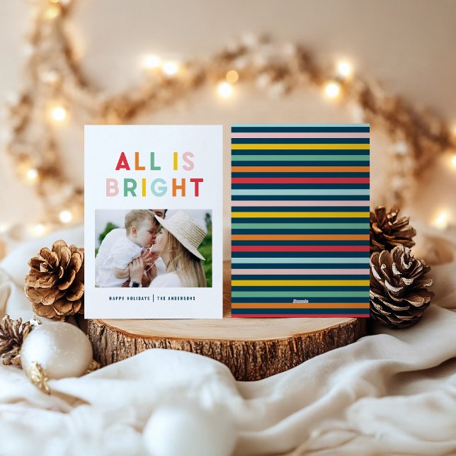 Photo collage christmas rainbow colourful bright h holiday card (Creator Uploaded)
