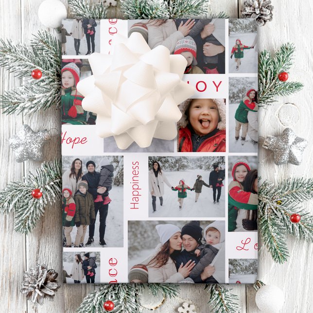 Photo Collage Christmas Wrapping Paper Sheet (Creator Uploaded)