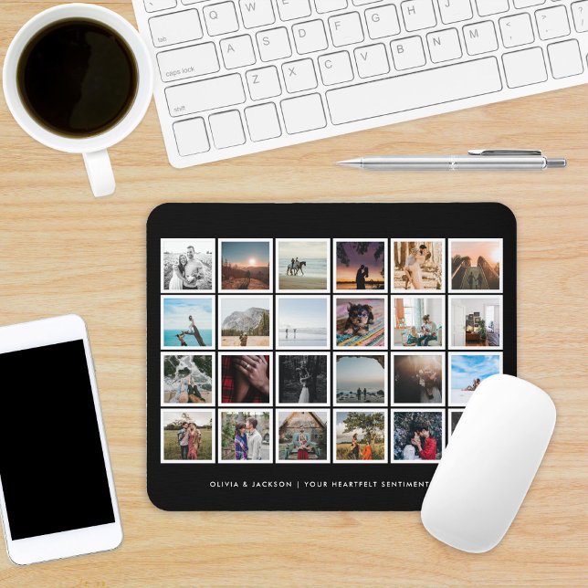 Photo Collage Custom Colour Black Mouse Pad (Creator Uploaded)