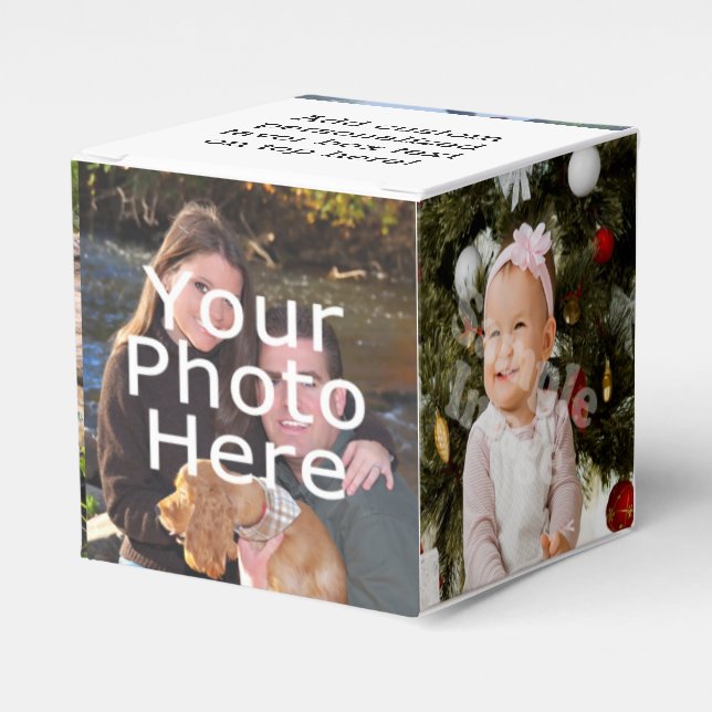 Photo Collage Custom Digital Picture Favor Box (Front Side)