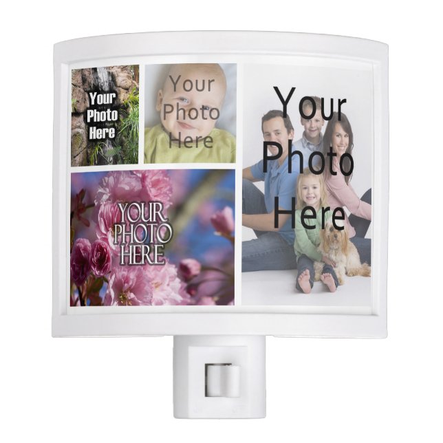Photo Collage Custom Digital Picture Night Light (Front)