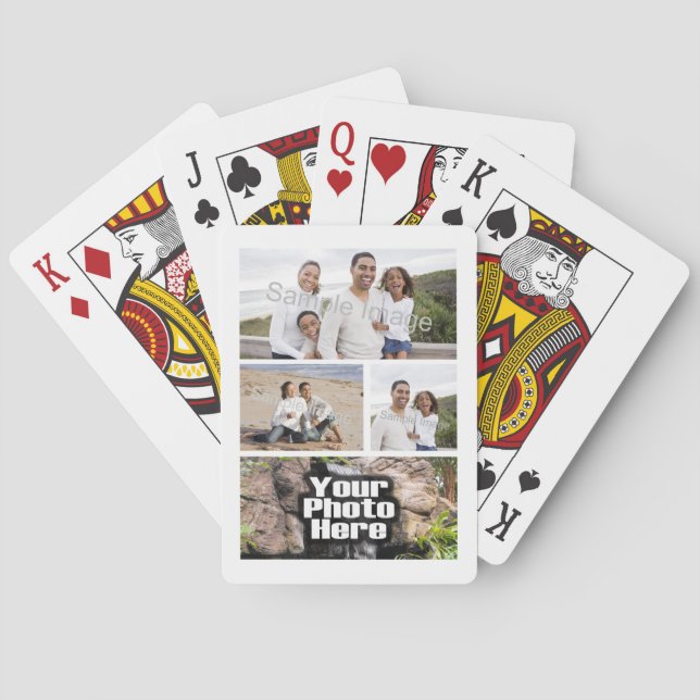 Photo Collage Custom Digital Picture Playing Cards (Back)