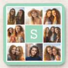 Photo Collage Custom Monogram Mint Green