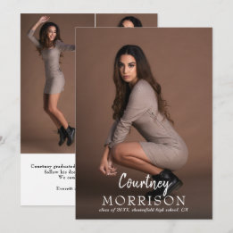 Photo Collage Custom Name Text Overlay Graduation Announcement