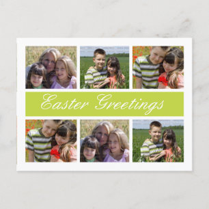 Photo Collage Customized Easter Postcards   Green