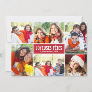 Photo Collage de Noël Carte de Voeux | en Rouge Holiday Card