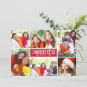 Photo Collage de Noël Carte de Voeux | en Rouge Holiday Card (Standing Front)
