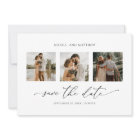 Photo Collage Elegant Minimalist Monogram Wedding