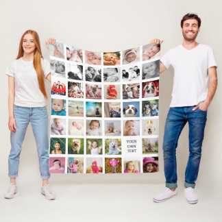 Photo Collage Family Design Your Own Multi Picture Fleece Blanket
