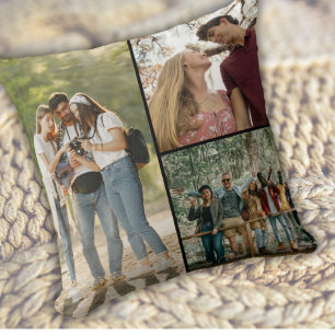 Photo Collage Family Friends Keepsake Modern Gift  Throw Pillow