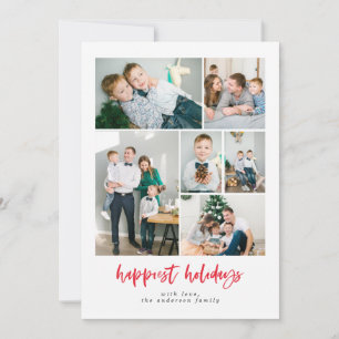Photo Collage Family Holiday Photo Card