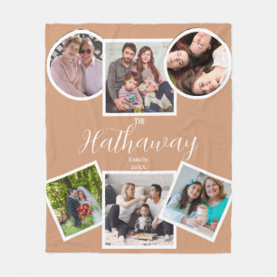 Photo Collage Family Memories Boho Modern Stylish Fleece Blanket