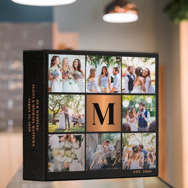 Photo collage family monogram wedding album binder (Creator Uploaded)