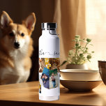 Photo Collage Family Pets Gift  Monogram  Water Bottle<br><div class="desc">This design may be personalized in the area provided by changing the photo and/or text. Or it can be customized by clicking Personalize this Template and then choosing the click to customize further option and delete or change the colour of the background, add text, change the text colour or style,...</div>