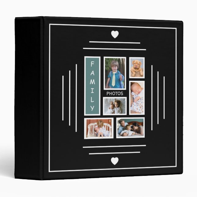 Photo Collage Family Photos Black Binder (Front/Spine)