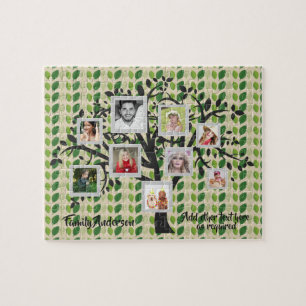 Photo Collage Family Tree Template Personalized 2 Jigsaw Puzzle
