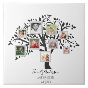 Photo Collage Family Tree Template Personalized Tile