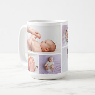 Photo collage family welcome newborn baby coffee mug