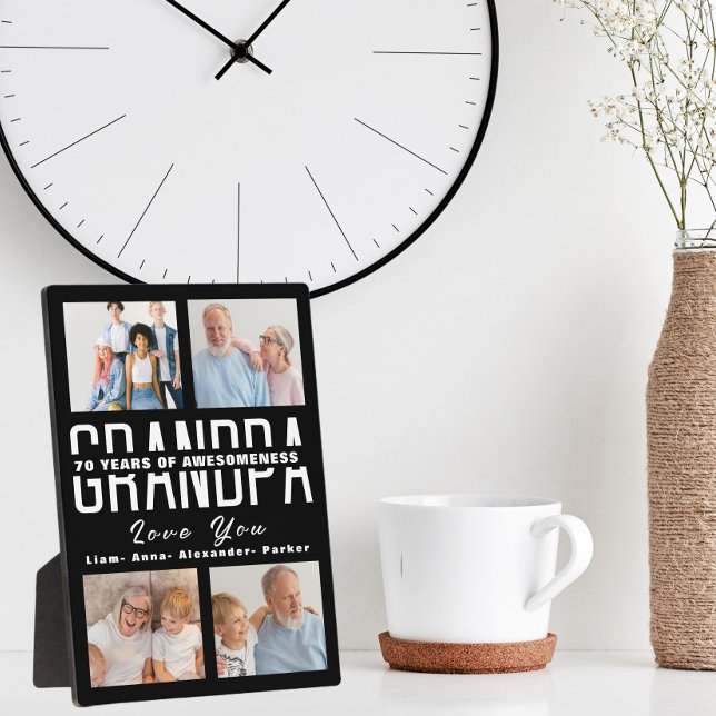 Photo collage Father's day years of awesomeness Plaque (Creator Uploaded)