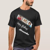 Photo collage film name birthday guy black
