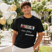 Photo collage film name birthday guy black