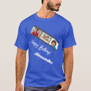 Photo collage film name birthday guy royal blue T-Shirt