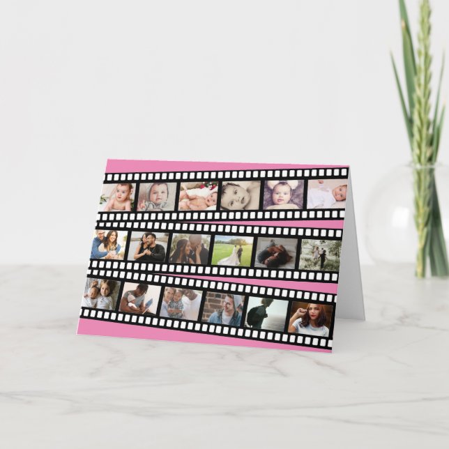 Photo Collage Film Strip Personalized DIY Custom Card (Front)