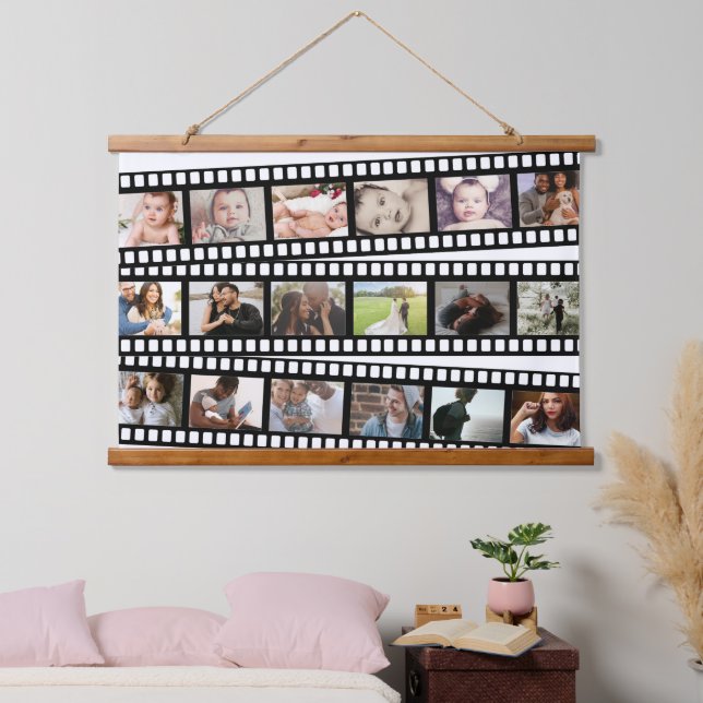 Photo Collage Film Strip Personalized DIY Custom Hanging Tapestry (Bedroom)