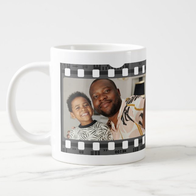 Photo Collage Film Strip Personalized DIY Custom Large Coffee Mug (Left)