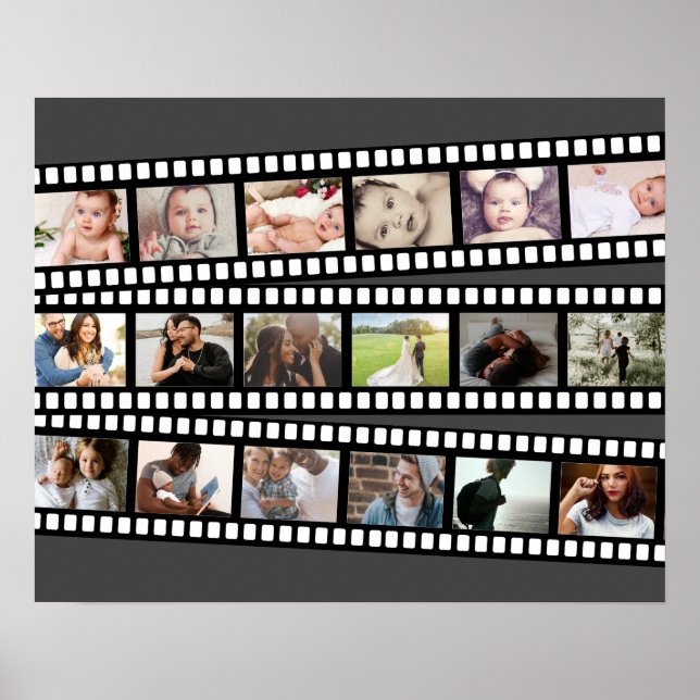 Photo Collage Film Strip Personalized DIY Custom Poster (Front)